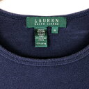 【古着】 RALPH LAUREN ラルフローレン LAUREN Tシャツ 無地 ワンポイント ネイビー系 レディースM 【中古】 n035247 3