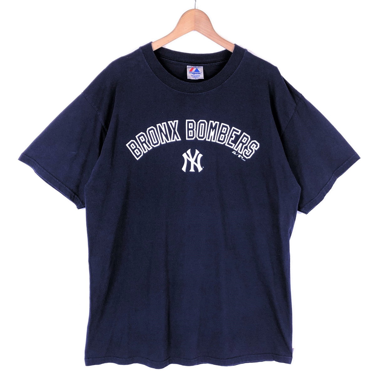【古着】 00s MAJESTIC Tシャツ MLB ニューヨーク ヤンキース ネイビー系 メンズXL 【中古】 n035309