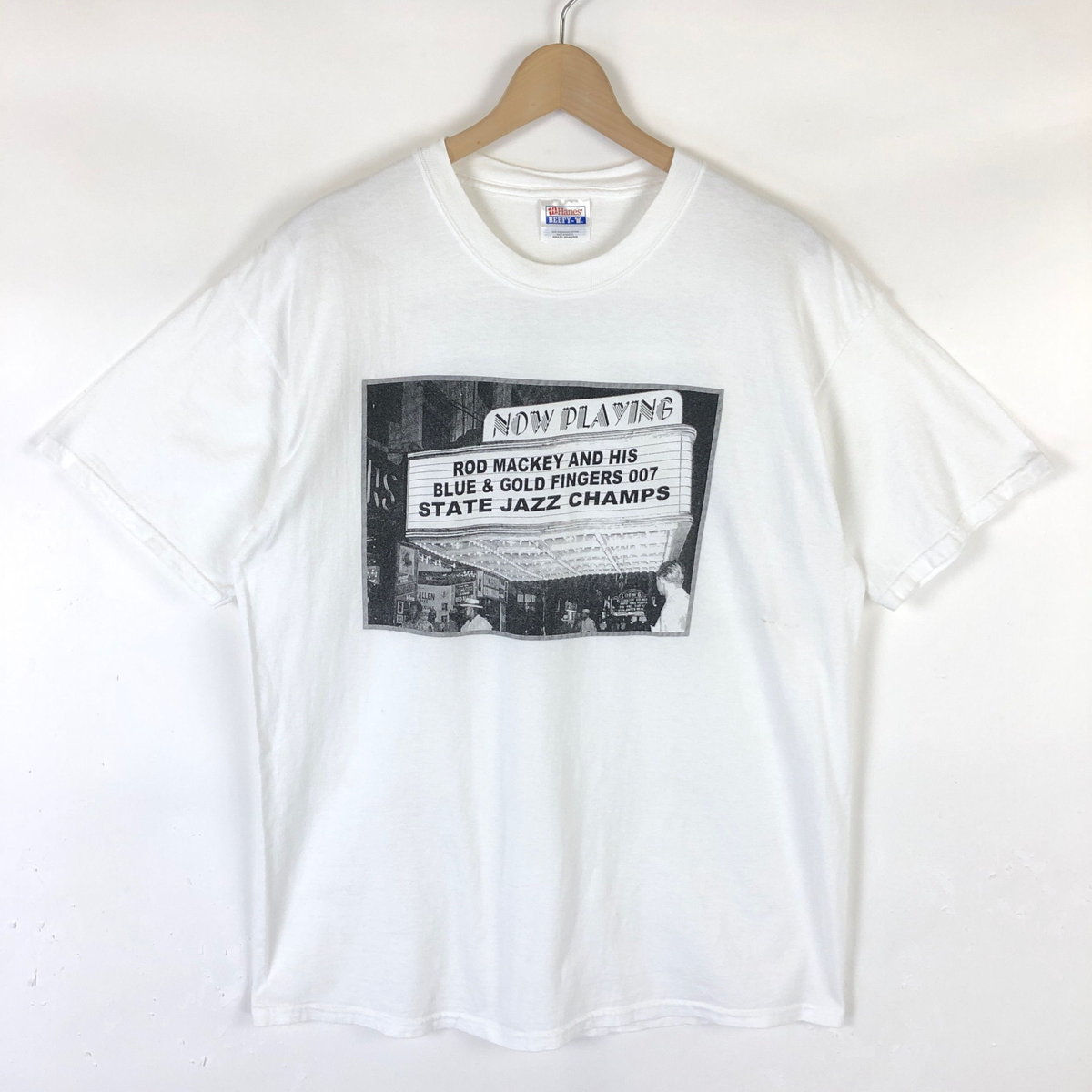 【古着】 プリントTシャツ フォトプリント STATE JAZZ CHAMPS 音楽 バンド ホワイト系 メンズL 【中古】 n035793