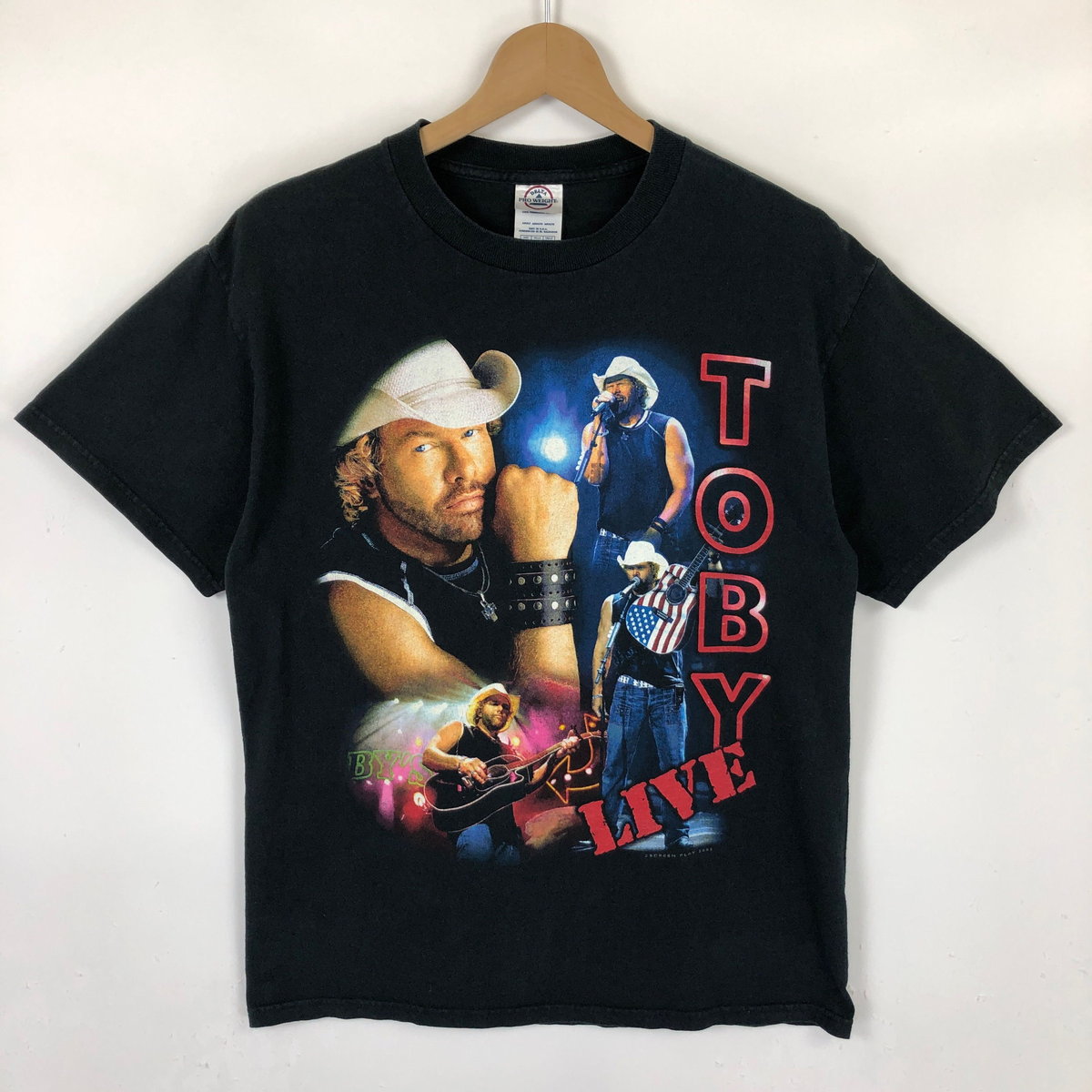 【古着】 TOBY KEITH バンドTシャツ HONKY TONK U LIVE ブラック系 メンズM 【中古】 n036708