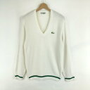 【古着】 ラコステ CHEMISE LACOSTE スクール セーター フララコ 70-80年代 フランス製 ヴィンテージ ホワイト系 メンズM 【中古】 n036880