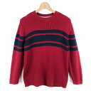 【古着】 TOMMY HILFIGER トミー・ヒルフィガー コットンセーター リブ編み レッド系 レディースL 【中古】 n036885