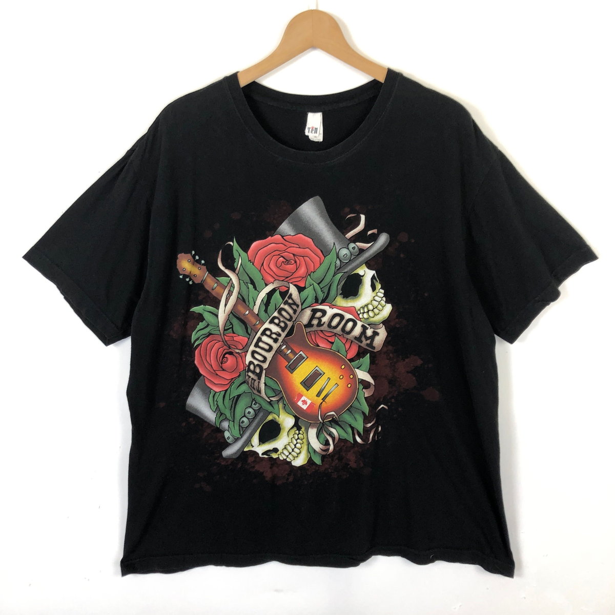 【古着】 Tシャツ ドクロ バーボン ブラック系 メンズXL 【中古】 n037506