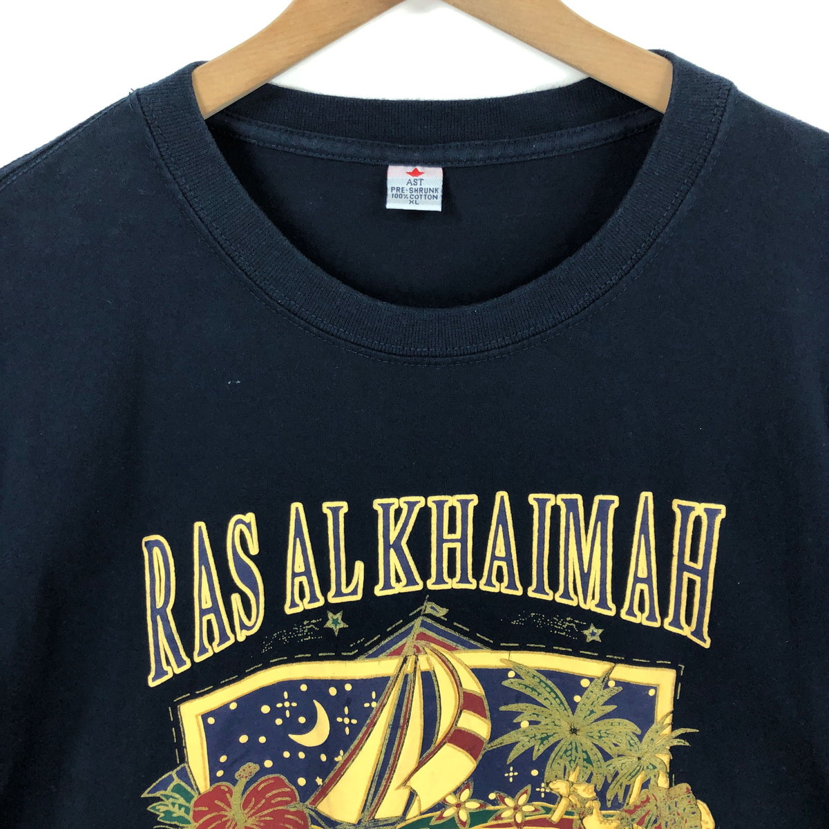 【古着】 Tシャツ プリントスーベニア ラス アル ハイマ アラブ共和国 ネイビー系 メンズL 【中古】 n037765 2