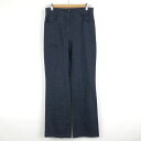 【古着】 LINDEX デニムパンツ フレア ブーツカット 薄手 ネイビー系 レディースW30 【中古】 n038174