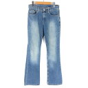 【古着】 Levi's リーバイス デニムパンツ フレア ストレッチ ローライス ブルー系 レディースW30 【中古】 n038908