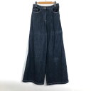 【古着】 SPOT デニムパンツ ワイド フレア ネイビー系 レディースW28 【中古】 n039977(4)
