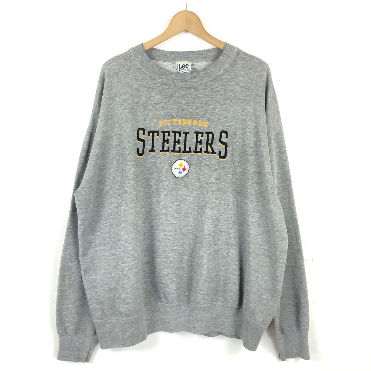 【古着】 Lee リー スウェット 刺繍ロゴ NFL ピッツバーグ STEELERS 薄手 90年代 グレー系 メンズXL以上 【中古】 n040689 1