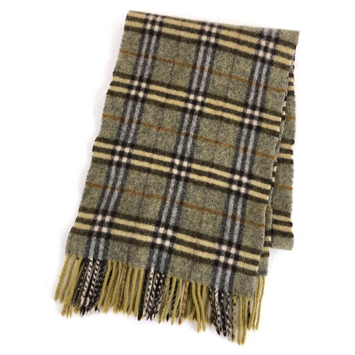 【古着】 BURBERRY’S バーバリー マフラー ラムウール チェック柄 英国製 90年代 ヴィンテージ オリーブ系 【中古】 n042254 【古着】 BURBERRY’S バーバリー マフラー ラムウール チェック柄 英国製 90年代 ヴィンテージ オリーブ系 【中古】 n042254