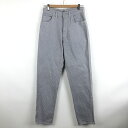 【古着】 BLUE LIGHT パンツ ストライプ スリム ストレッチ グレー系 レディースW29 【中古】 n042710