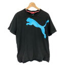 【古着】 PUMA プーマ Tシャツ ロゴプリント ブラック系 メンズL 【中古】 n044478