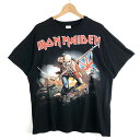 楽天古着Lab【古着】 IRON MAIDEN アイアンメイデン バンドTシャツ エディー ユニオンジャック ブラック系 メンズL 【中古】 n045357