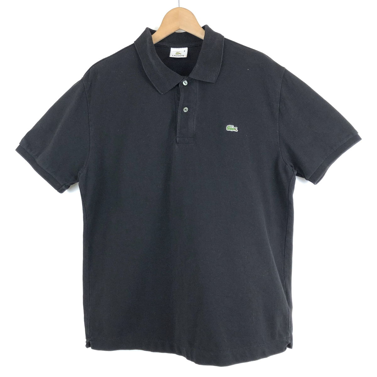 【古着】 LACOSTE ラコステ ポロシャツ 鹿の子素材 ブラック系 メンズL 【中古】 n046125