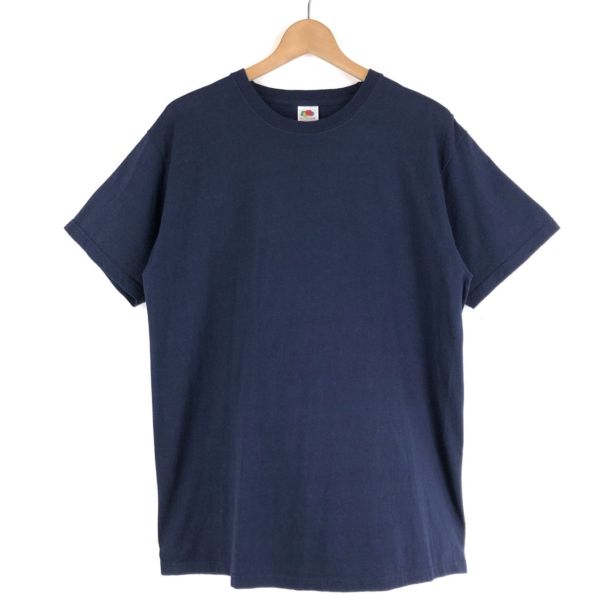 【古着】 FRUIT OF THE LOOM Tシャツ 無地 ネイビー系 メンズL 【中古】 n046438