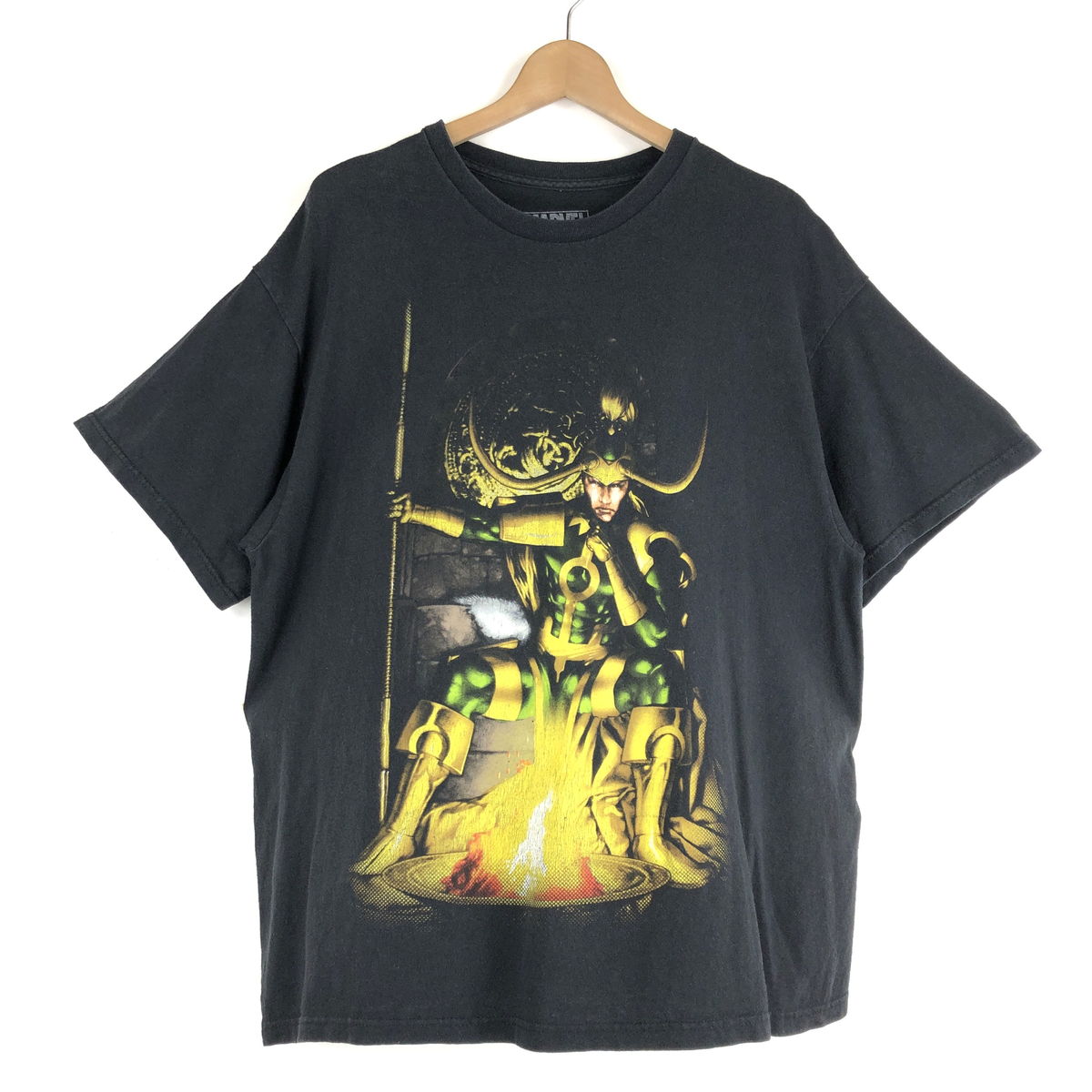 【古着】 MARVEL マーベル Tシャツ ロキ マイティーソー アべンジャーズ ブラック系 メンズL 【中古】 n046456