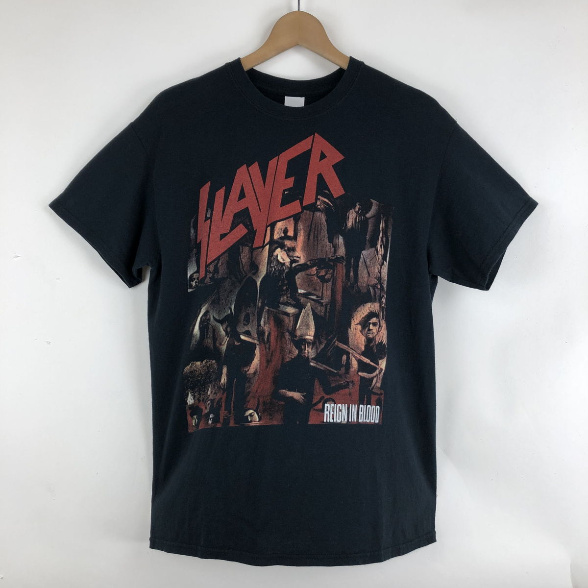 【古着】 SLAYER スレイヤー バンドTシャツ REIGN IN BLOOD バックプリント ブラック系 メンズM 【中古】 n046612