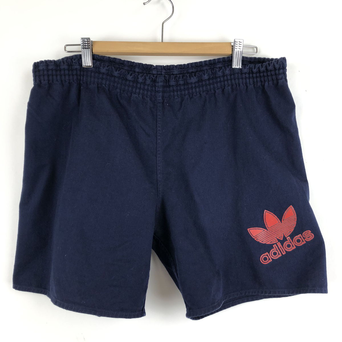【古着】 adidas アディダス ショートパンツ 万国旗タグ やや薄手 80年代 ヴィンテージ ネイビー系 メンズM 【中古】 n046627