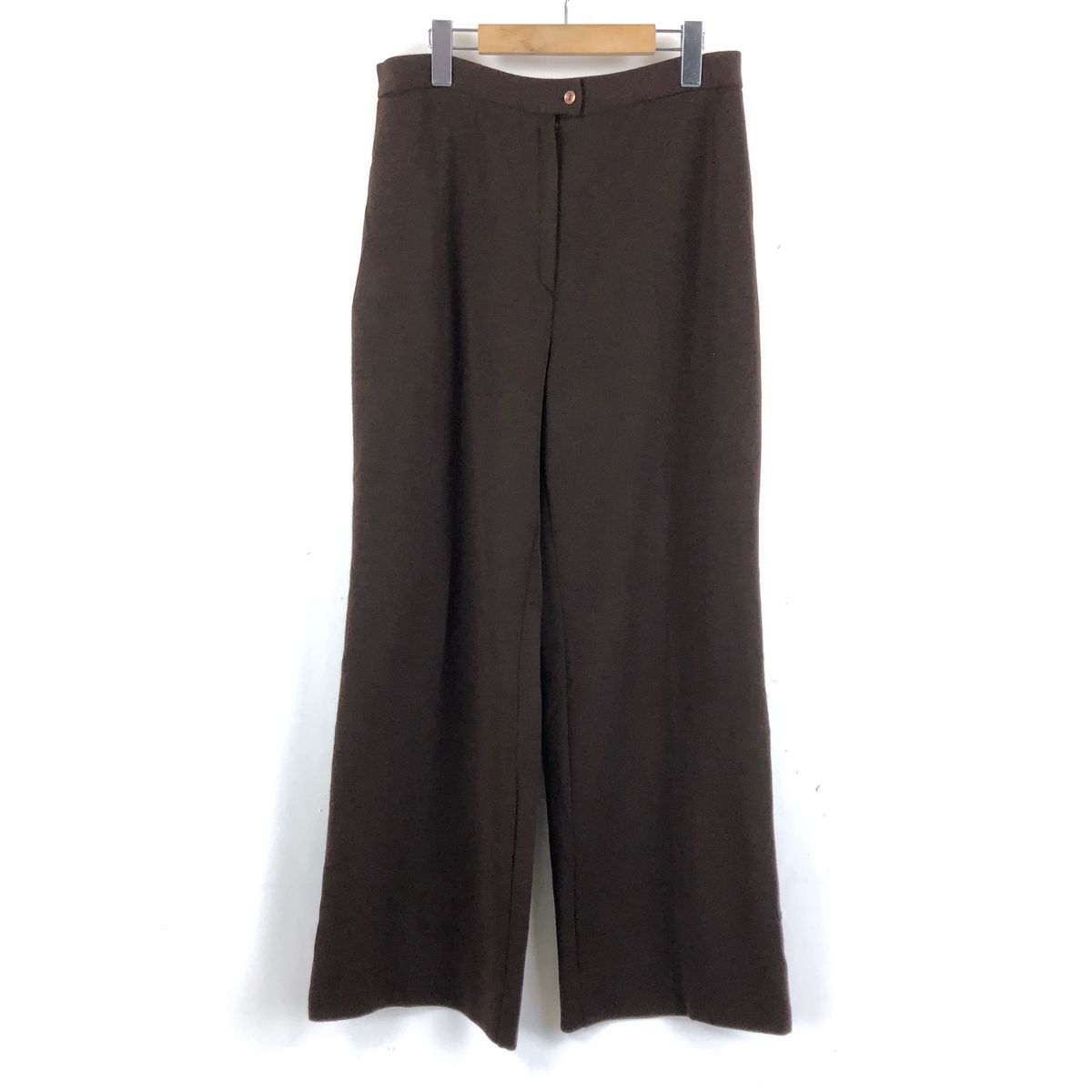 【古着】 Chewitt スラックス パンツ 太め ストレート ニット風生地 フランス製 ヴィンテージ ブラウン系 レディースW30 【中古】 n046972