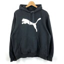 【古着】 PUMA プーマ パーカー ロゴプリント ビッグシルエット ブラック系 メンズM 【中古】 n049147