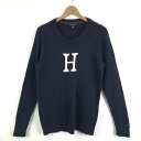 【古着】 TOMMY HILFIGER トミー・ヒルフィガー コットンセーター リブニット ネイビー系 メンズXL 【中古】 n050979