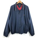 【古着】 TOMMY HILFIGER トミー・ヒルフィガー ナイロンジャケット ブルゾン 薄手 ネイビー系 メンズXL 【中古】 n051120