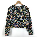 【古着】 MEXX ブルゾン ジャケット 総柄 シャツ生地 ブラック系 レディースM 【中古】 n051366