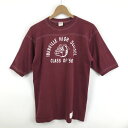 【古着】 GULF COAST SPORTSWEAR フットボールTシャツ カレッジもの ブルドック USA製 ヴィンテージ ワイン系 メンズL 【中古】 n051417