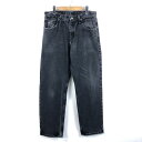  Wrangler ラングラー デニムパンツ RELAX FIT ストレート メキシコ製 ブラック系 メンズW32  n051491