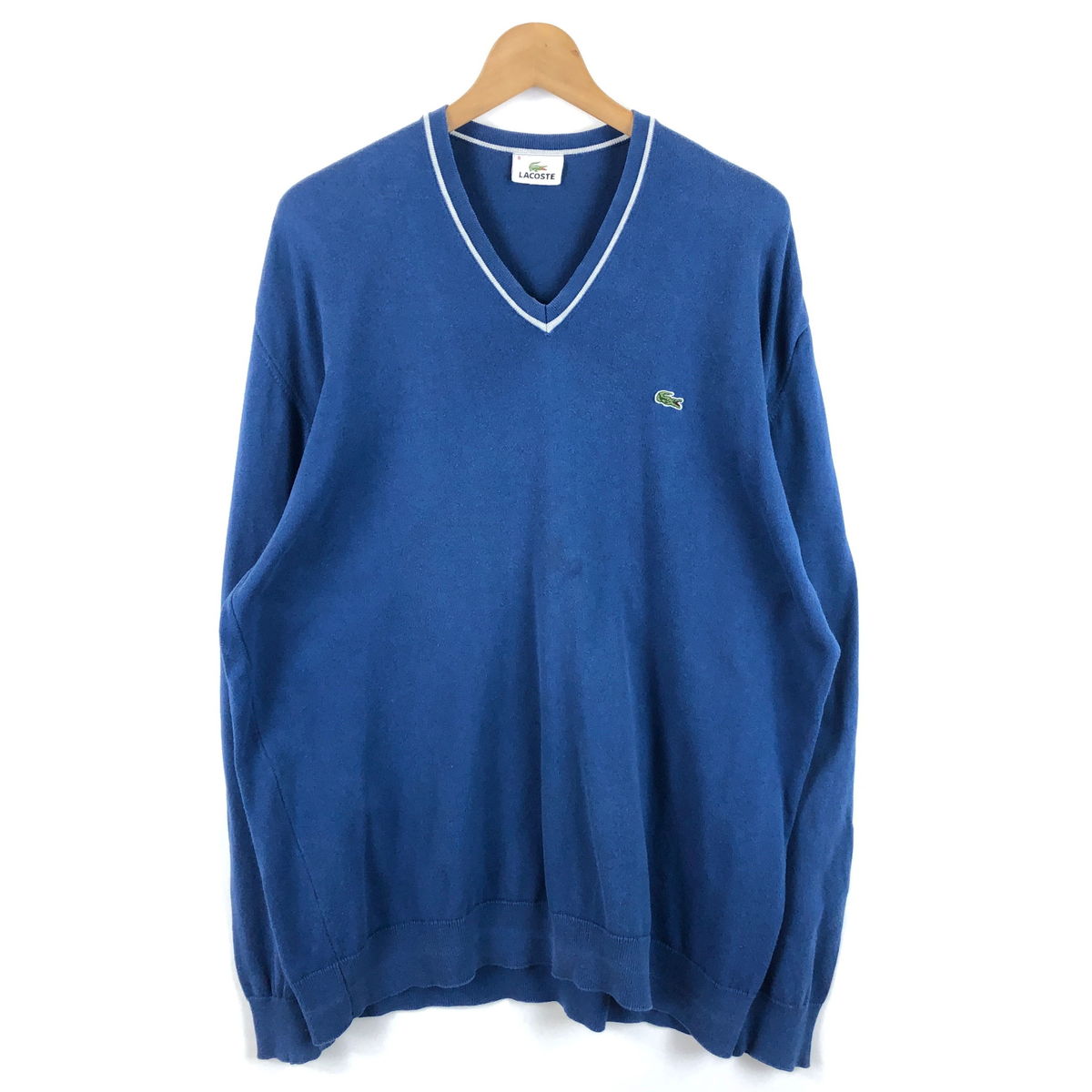 【古着】 LACOSTE ラコステ コットンセーター ブルー系 メンズL 【中古】 n051612