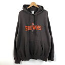 【古着】 NFL TEAM APPAREL スウェット パーカー クリーブランド ブラウンズ ブラウン系 メンズXL 【中古】 n052121