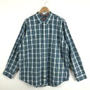 【古着】 IZOD シャツ チェック柄 長袖 グリーン系 メンズXL 【中古】 n052663(4)