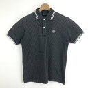 【古着】 FRED PERRY フレッドペリー ポロシャツ 鹿の子素材 ドット柄 日本製 ブラック系 メンズS 【中古】 n052687