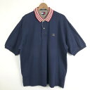 【古着】 TOMMY HILFIGER トミー・ヒルフィガー ポロシャツ 天竺素材 襟ライン 無地 90年代 ネイビー系 メンズXL 【中古】 n052693