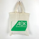 【古着】 トートバッグ エコバック AOK ドイツ 少し大きめ ホワイト系 【中古】 n054420