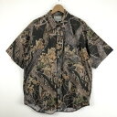 【古着】 Columbia コロンビア ハンティングシャツ リアルツリーカモ ショルダーパッチ 半袖 ブラウン系 メンズL 【中古】 n054904