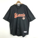 【古着】 TRUR FAN ベースボールシャツ ゲームシャツ MLB サンフランシスコ・ジャイアンツ 半袖 ブラック系 メンズXL 【中古】 n055404