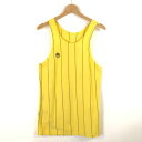 【古着】 タンクトップ レトロ ストライプ ヴィンテージ イエロー系 メンズXS 【中古】 n055879