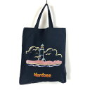 【古着】 トートバッグ エコバック 灯台 Nordsee 刺繍プリント ブラック系 【中古】 n055971