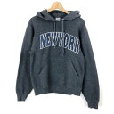 【古着】 スウェットパーカー NEWYORK ニューヨーク 杢調 グレー系 メンズS 【中古】 n056361