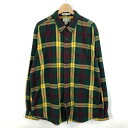 【古着】 L.L.Bean エルエルビーン ライト フランネルシャツ チェック柄 グリーン系 メンズXL 【中古】 n056713