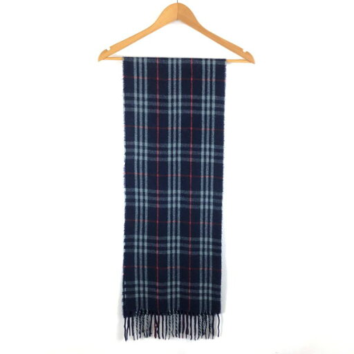 【古着】 Burberrys of london バーバリー ウールマフラー チェック柄 英国製 ネイビー系 【中古】 n057363 【古着】 Burberrys of london バーバリー ウールマフラー チェック柄 英国製 ネイビー系 【中古】 n057363