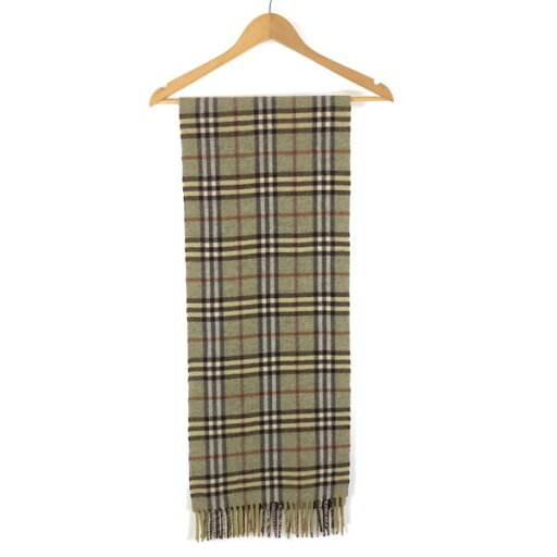 【古着】 Burberrys of london バーバーリー カシミアマフラー チェック柄 英国製 ふわふわ オリーブ系 【中古】 n057408 【古着】 Burberrys of london バーバーリー カシミアマフラー チェック柄 英国製 ふわふわ オリーブ系 【中古】 n057408