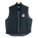 【古着】 tri-mountain ワークベスト ダック生地 team thompson racing 薄綿入り ブラック系 メンズL 【中古】 n057638