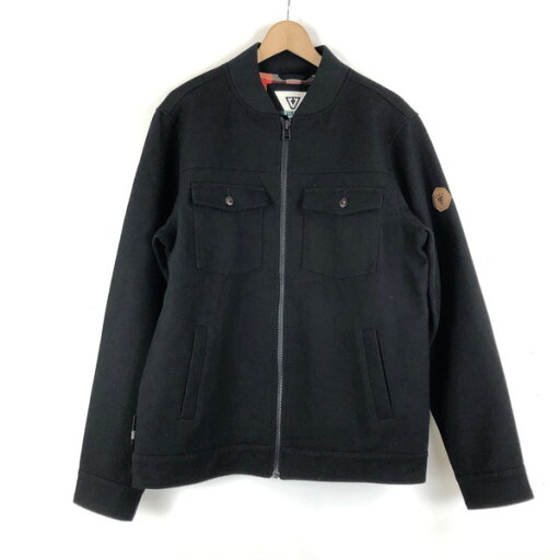 【古着】 VISSLA ウールジャケット ジップアップ レザーパッチ サーフ系 ブラック系 メンズL 【中古】 n057801 【古着】 VISSLA ウールジャケット ジップアップ レザーパッチ サーフ系 ブラック系 メンズL 【中古】 n057801