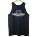 【古着】 Harley-Davidson ハーレーダビッドソン タンクトップ バーロゴ 両面プリント HAL'S ウイングロゴ ブラック系 メンズXL 【中古】...