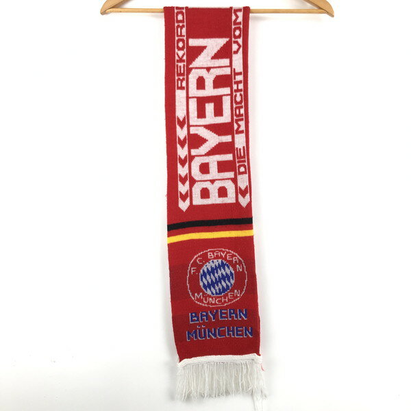 【古着】 サッカー ニットマフラー FCバイエルン・ミュンヘン レッド系 【中古】 n059075