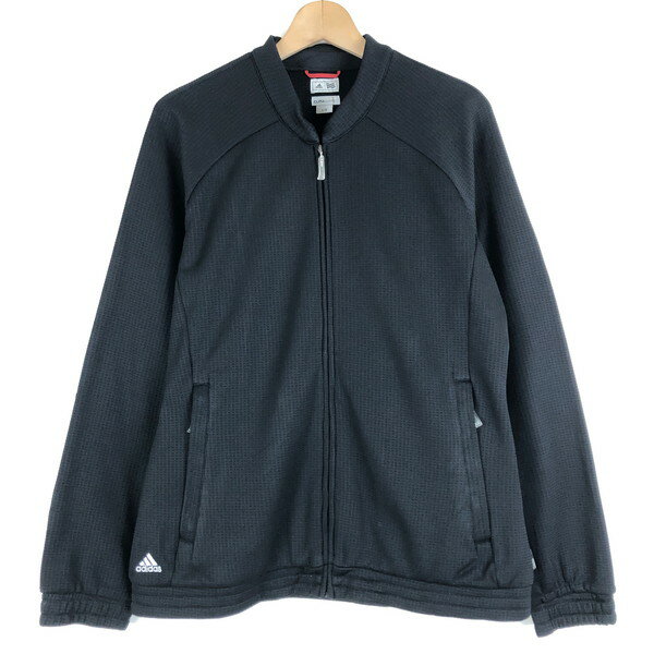 【古着】 adidas アディダス ジャージ ブルゾン CLIMAWARM ブラック系 レディースL 【中古】 n059111