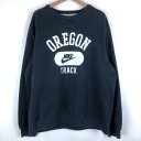 【古着】 NIKE ナイキ スウェット カレッジプリント ネイビー系 メンズL 【中古】 n059464