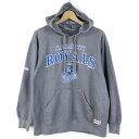 【古着】 スウェットパーカー カレッジパーカー KANSAS CITY ROYALS グレー系 メンズS 【中古】 n060165
