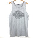 【古着】 Harley-Davidson ハーレーダビッドソン タンクトップ LAS VEGAS 両面プリント メンズL グレー系 【中古】 n061364